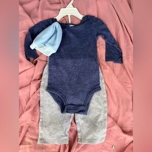 child of mine Navy, Light Blue & Gray Three-Piece Outfit